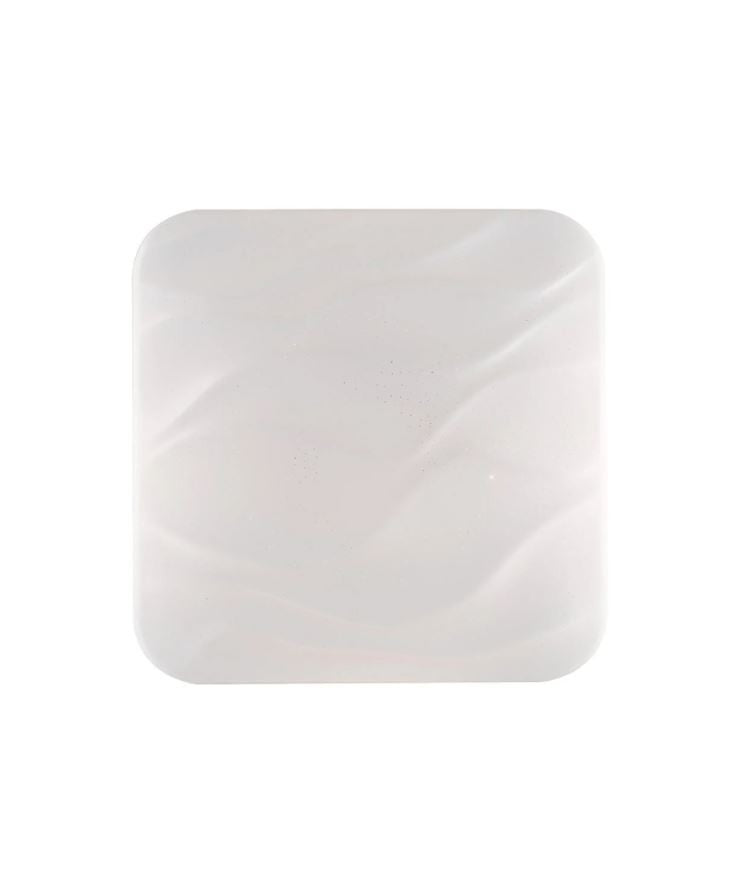 Kwadratowa plafoniera LED WIFI akrylowa z reliefowymi liniami, efektem gwieździstego nieba CCT 66W 6540LM WAVE